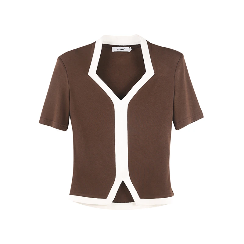 【希希专属】高级感短袖透气针织衫外穿百搭短款上衣SHBZC622243