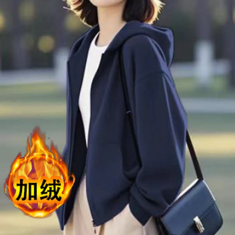 2025秋冬季新款开衫宽松卫衣休闲韩版百搭减龄百搭设计感外套