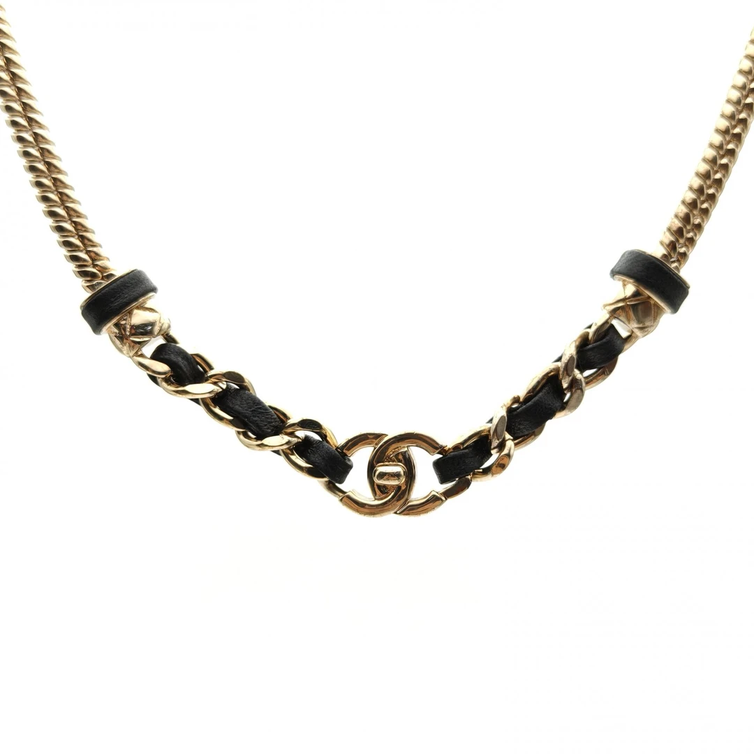 95新 Chanel/香奈儿 花花合金 21S秀款 双C logo书包扣 项链