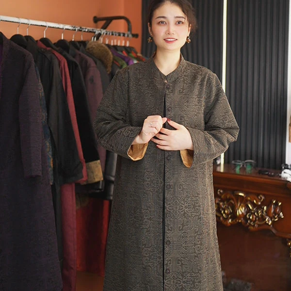 2025重磅50姆米冠乐邹香云纱双面双穿扎染老料提花新中式裙子