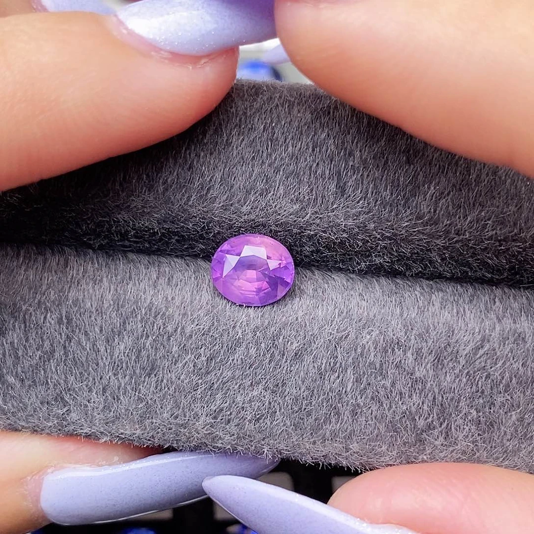 蓝宝石裸石未镶嵌无烧梦幻紫奶体VB明亮1.66ct/0479