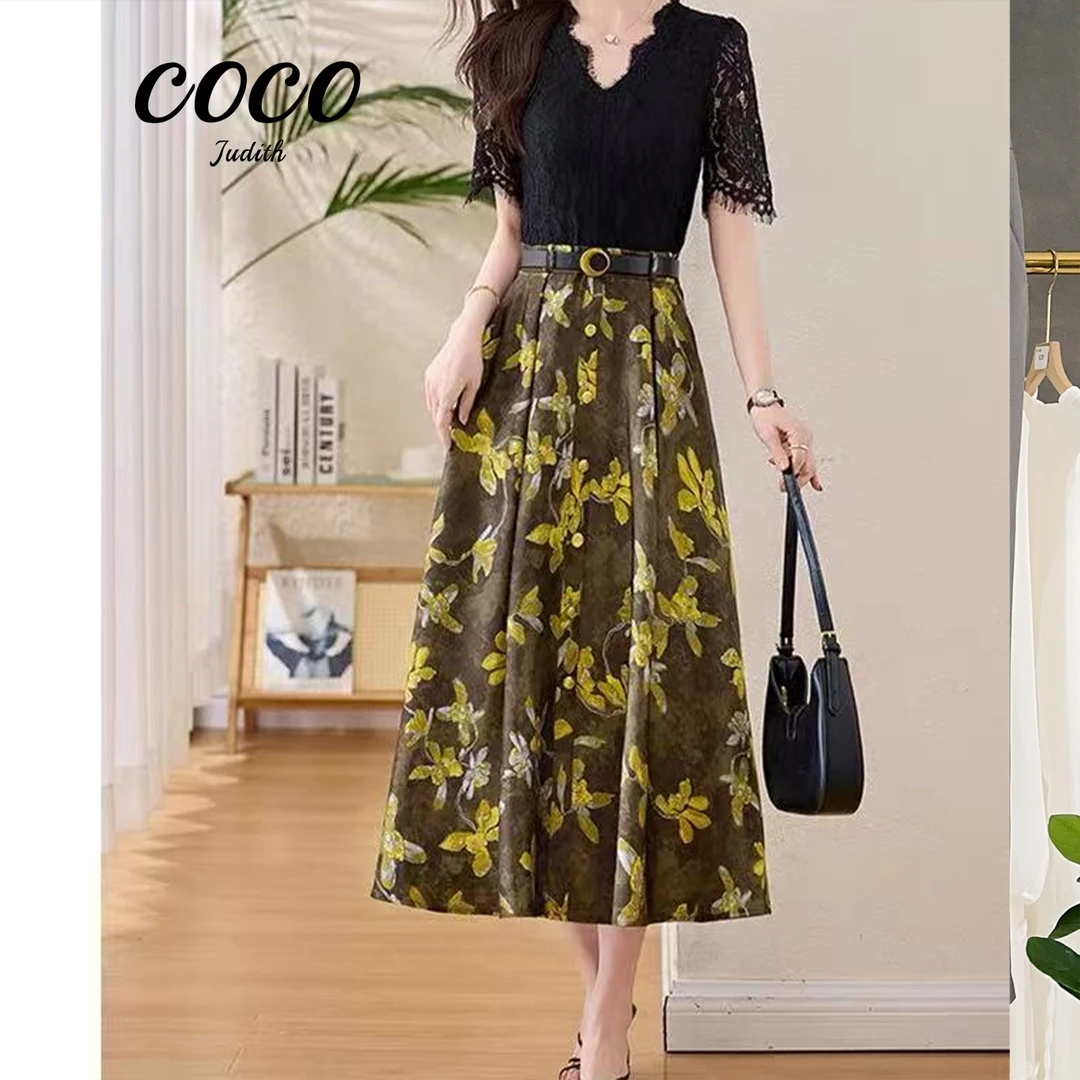 【RG6285】2025年新款气质轻奢时尚优雅显瘦不规则连衣裙