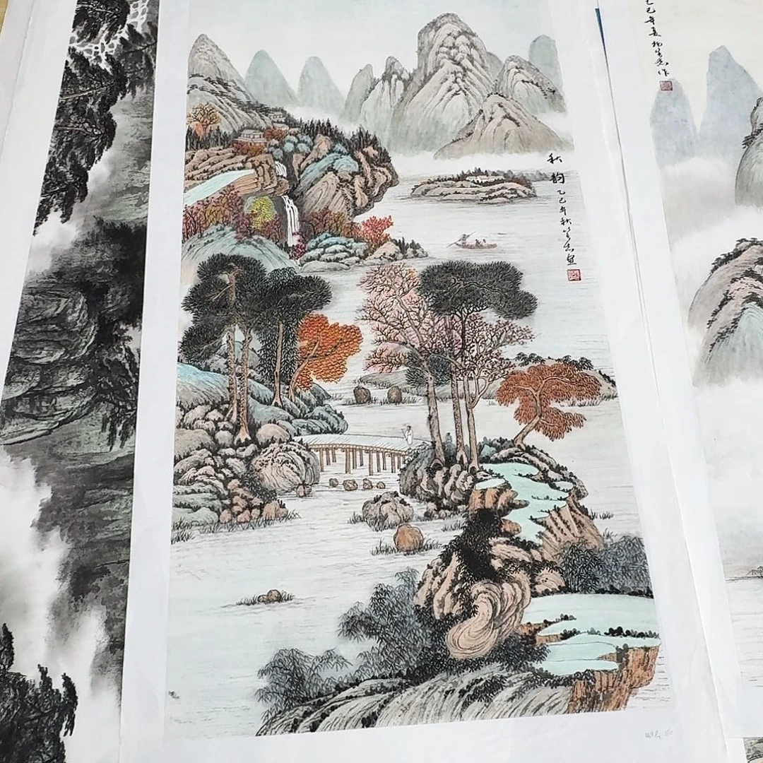 用***6国画四尺整纸手绘作品