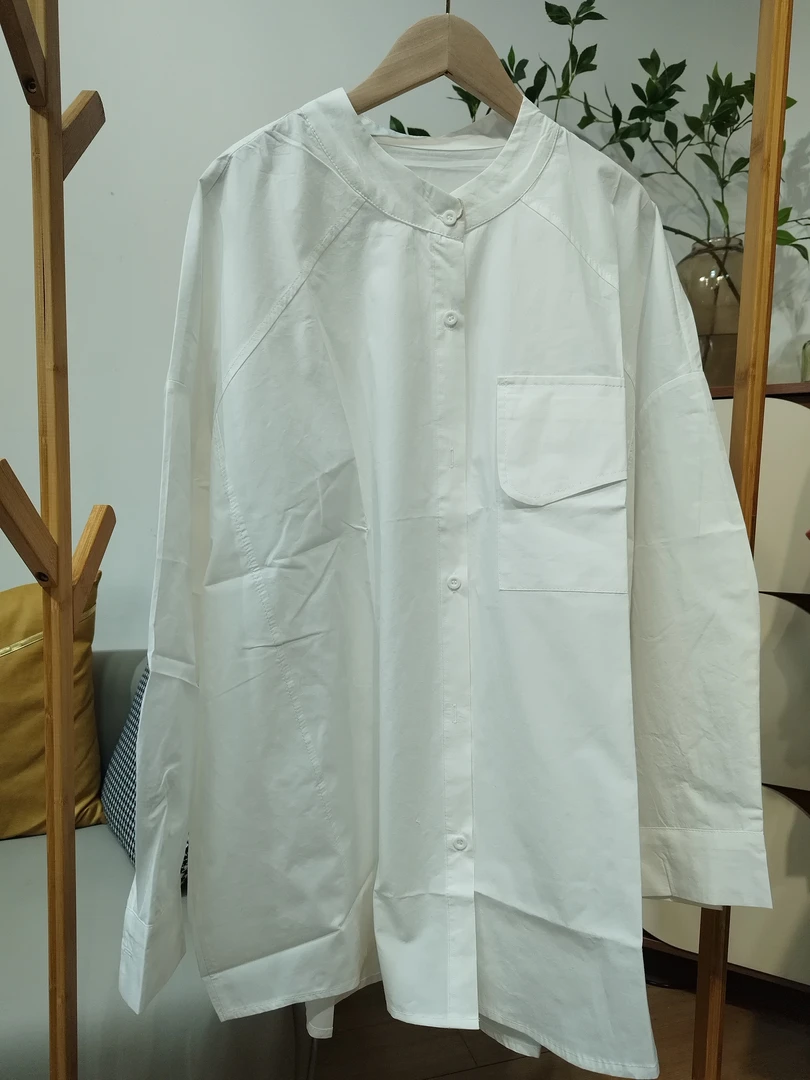 200斤大码春款衬衣显瘦百搭圆领