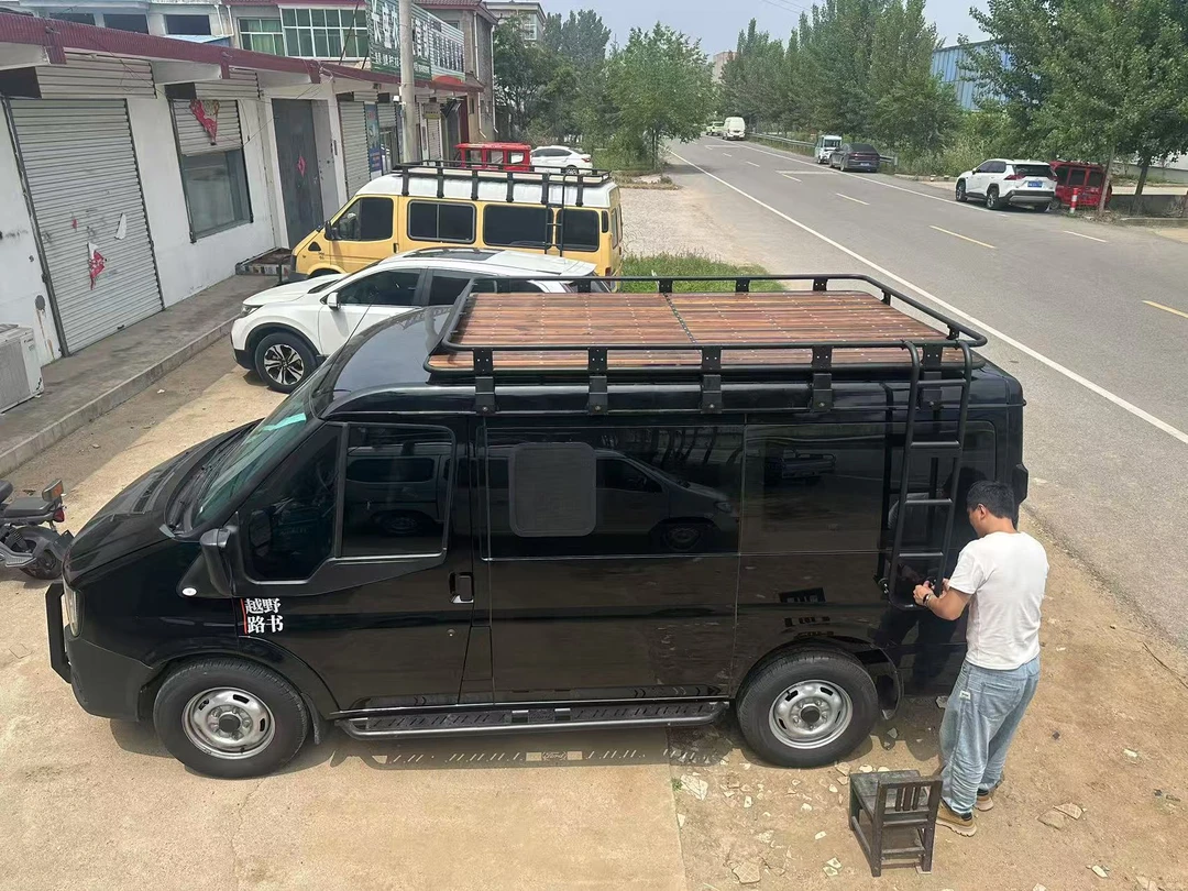 江铃福顺短轴低顶防腐木行李框侧爬梯侧帐