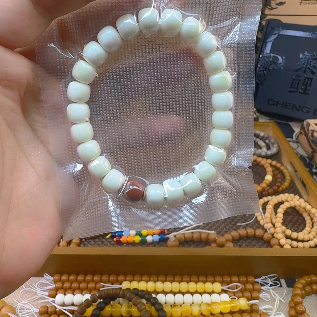 白玉菩提手串白玉菩提+红