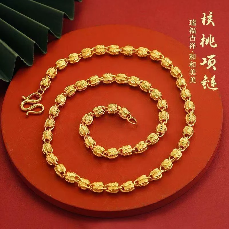 合金项链 核桃项链男士百搭时尚经典霸气精美气质不掉色