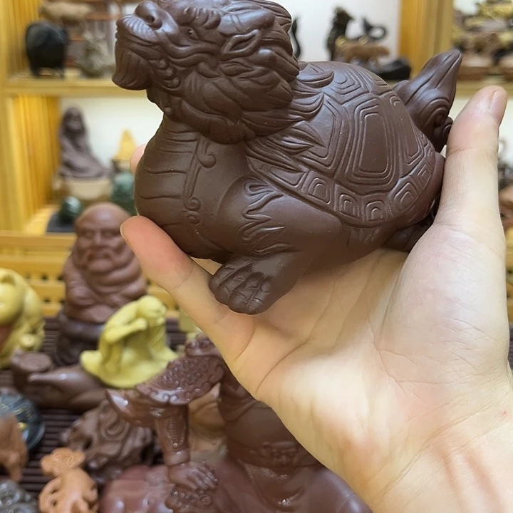 小***哥紫砂茶宠紫砂紫泥龙龟茶宠摆件