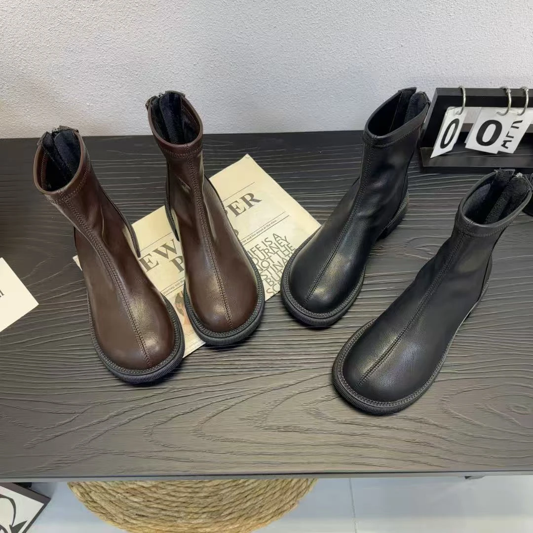 筒靴冬季马丁靴芒果头舒适小短靴(单款加绒大棉都有603）