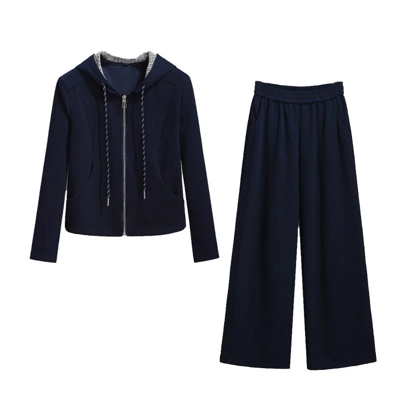 通勤风学院风时尚套装卫衣宽松上衣休闲女装减龄高腰