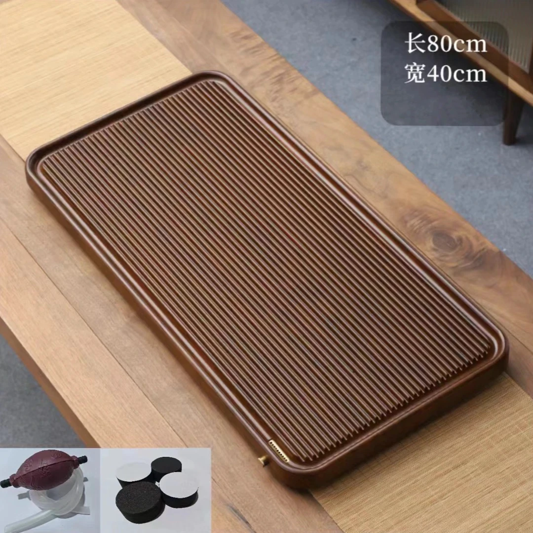 直条80*40茶盘家用实木功夫泡茶台排水干泡茶台简易办公茶海