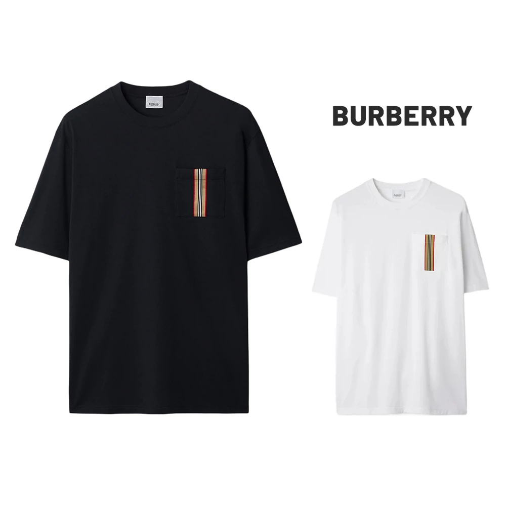 BURBERRY/博柏利(香港发)条纹贴花圆领休闲短袖T恤 8084419/BCJ