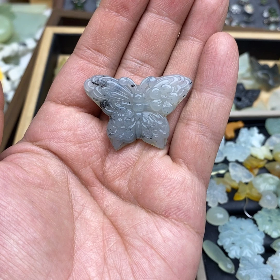 岫玉纯天然岫玉挂件戒指未镶嵌