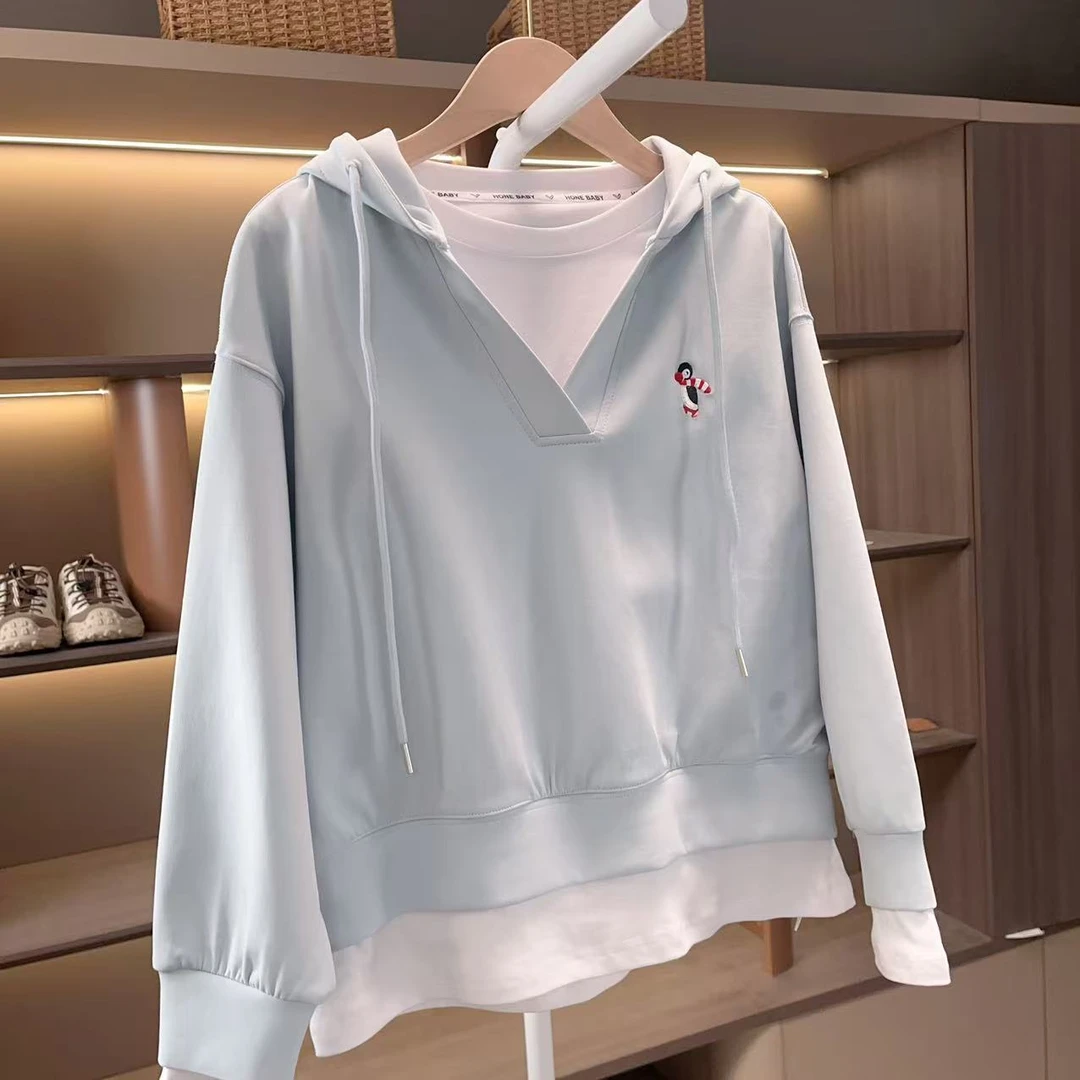 【现货】假两件套装2025新款女童春秋新款甜美中大儿童春季卫衣