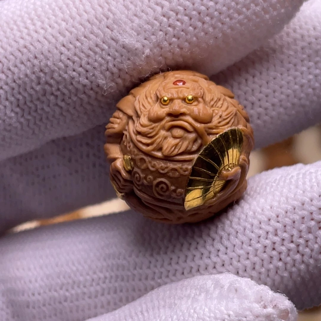 猴头核桃吊坠钟馗镶嵌款18+