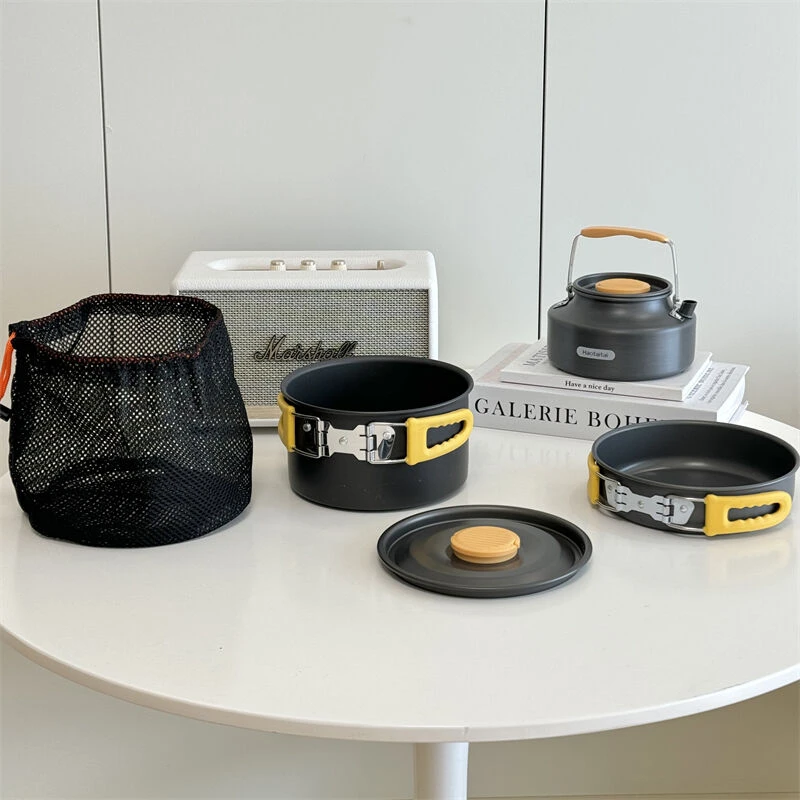 户外便携式烧水壶煎锅汤锅3件套10-3