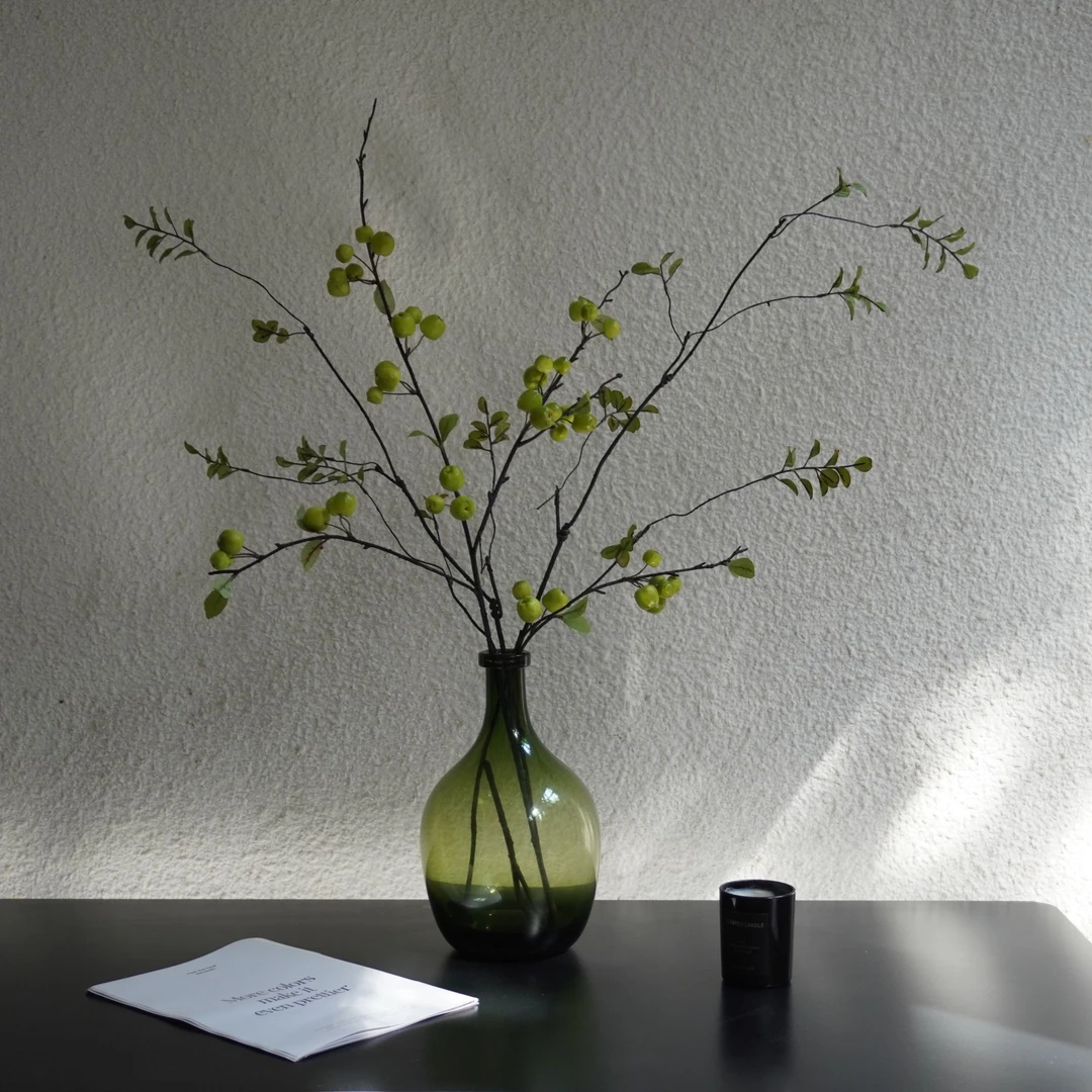 【柿吉】绥岁 原创设计小苹果花瓶套装仿真花绢花客厅摆件工艺手工