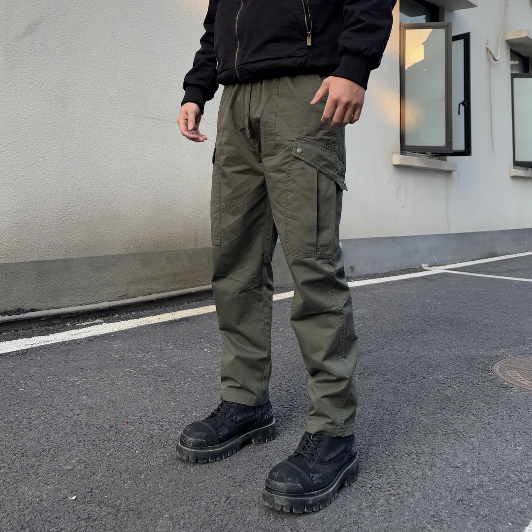 KUZ 美式军鸟口袋工装裤梭织水洗棉休闲裤硬挺战术版型多裁片冲锋