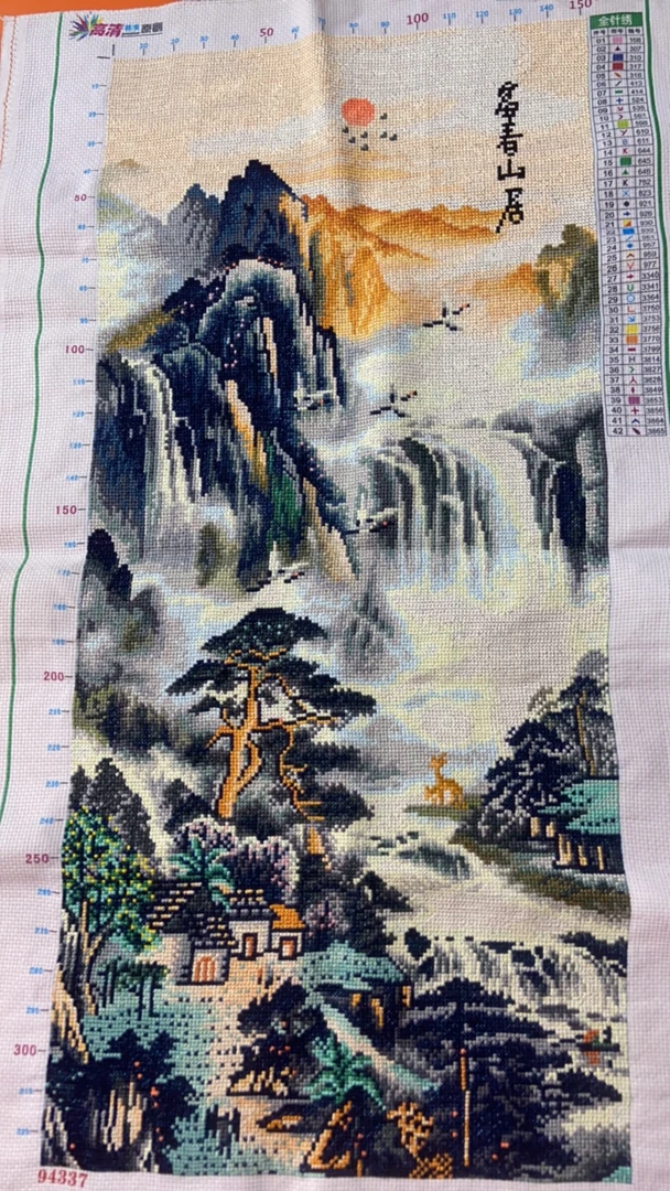新中式意境富春山居105×60cm风景挂画居家软装佳品