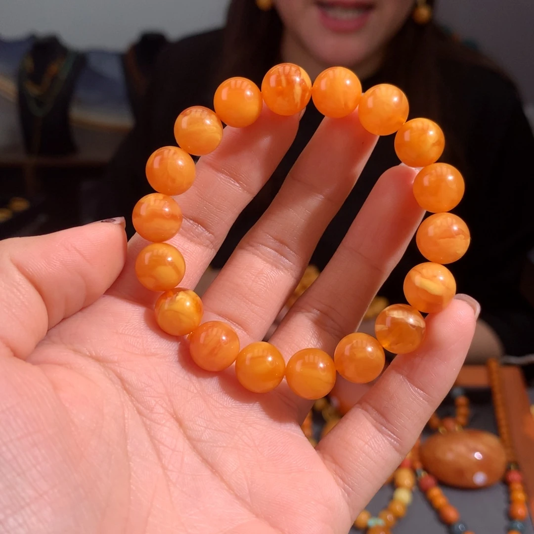 蜜蜡手串未镶嵌天然