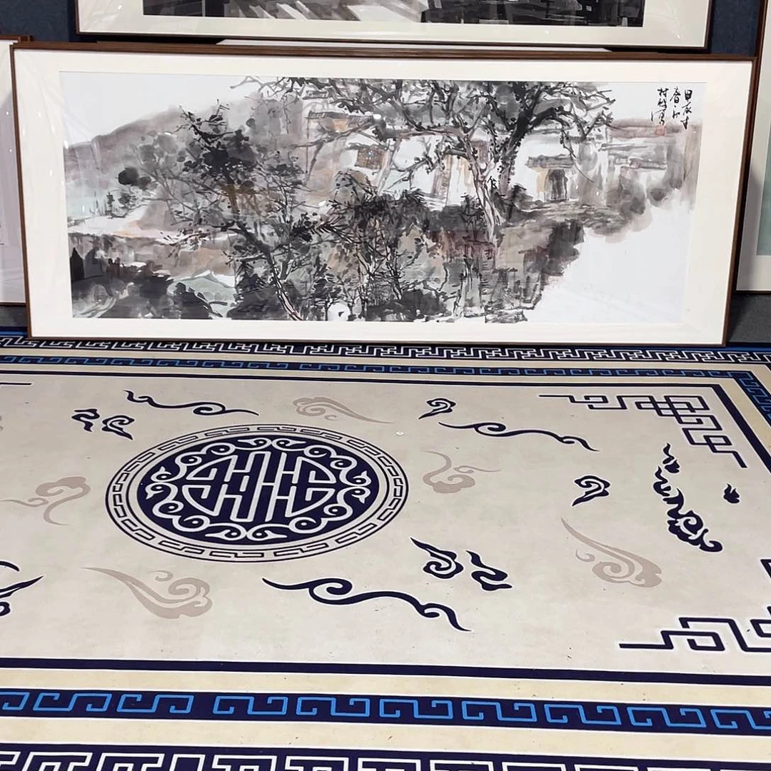 国画手绘画作品带框