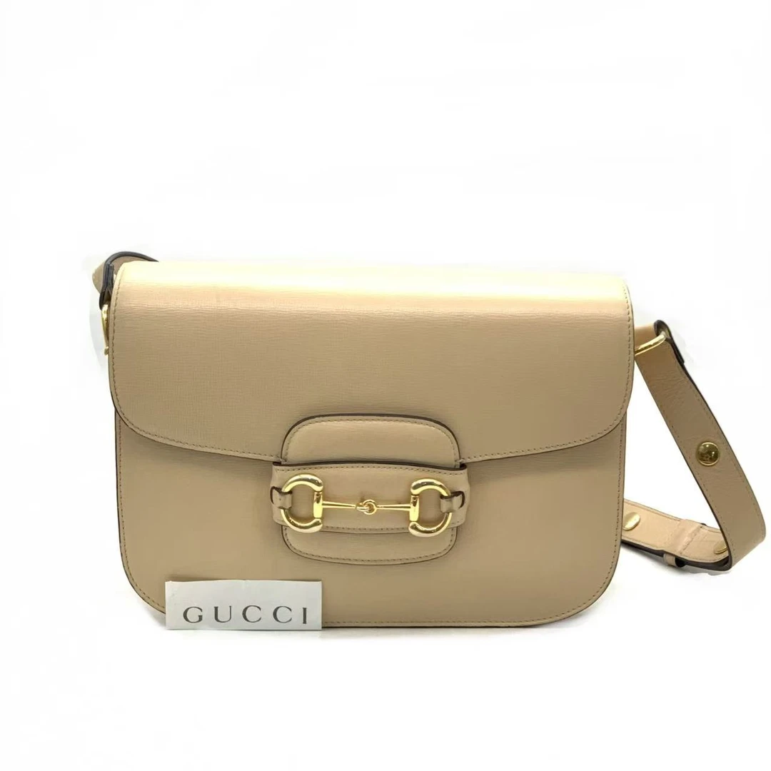 95新 GUCCI/古驰 【安则专属】奶茶色中号1955单肩包