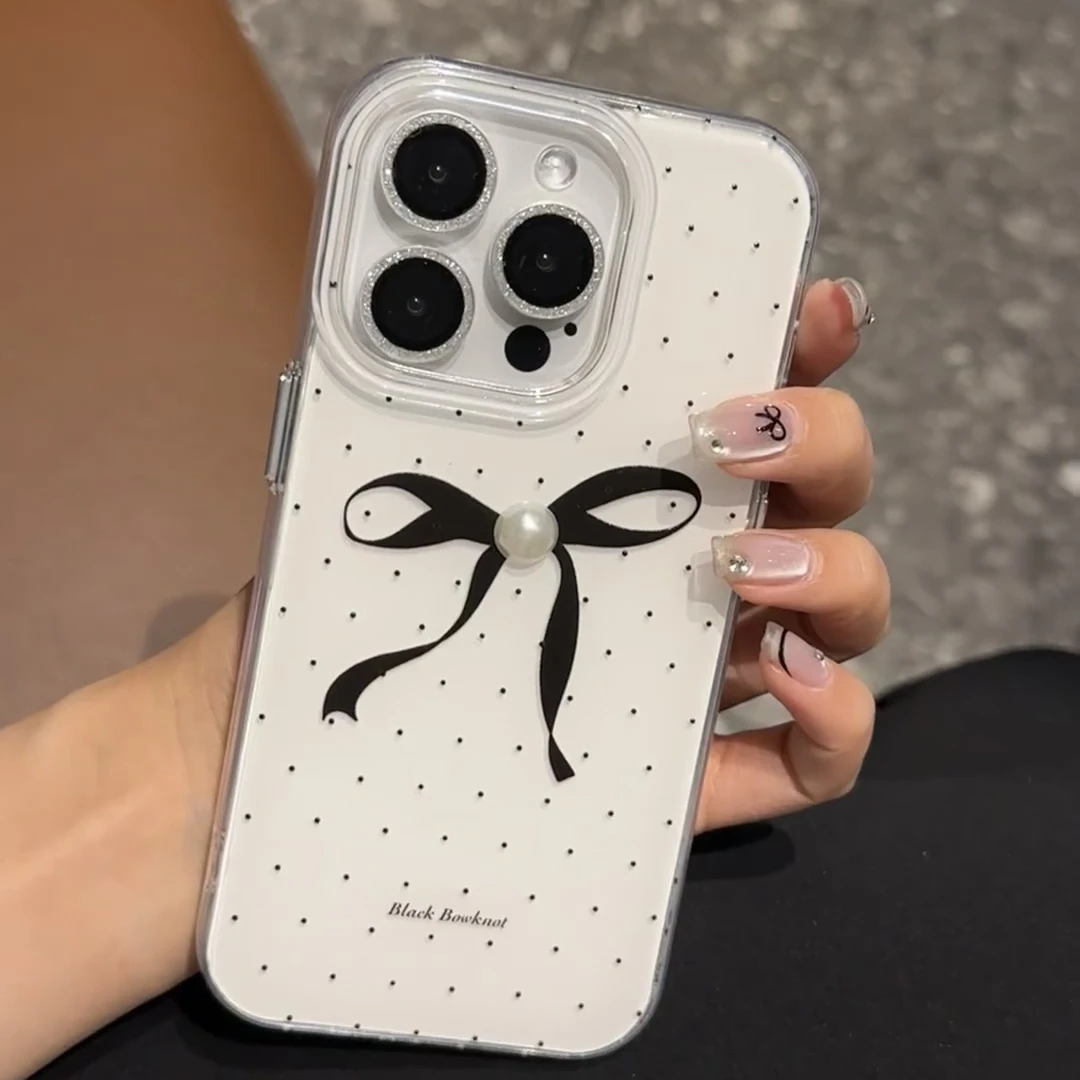 波点蝴蝶结适用苹果华为vivo小米oppo女款iphone15/16/14荣耀壳