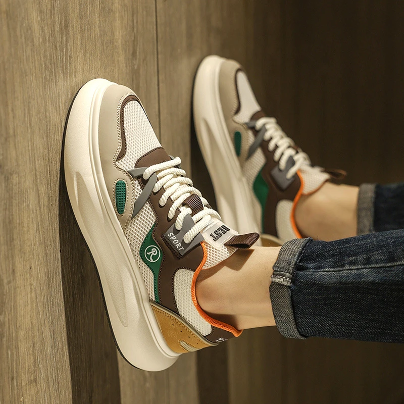 阿甘男鞋夏季透气初中生青少年网面防臭网鞋运动休闲小白老爹潮鞋