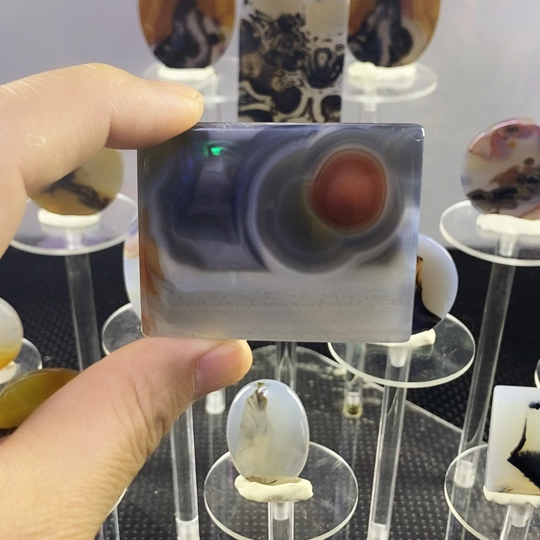 合成碳硅石非金属时尚图纹画面石饰品