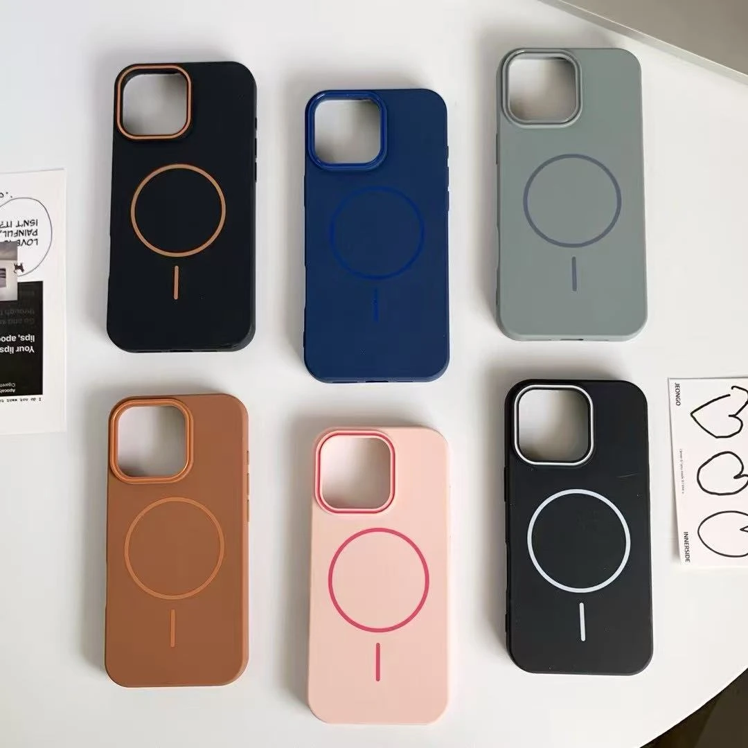 一壳所新款细圈磁吸充电适用苹果16ProMax手机壳15Pro液态硅胶14