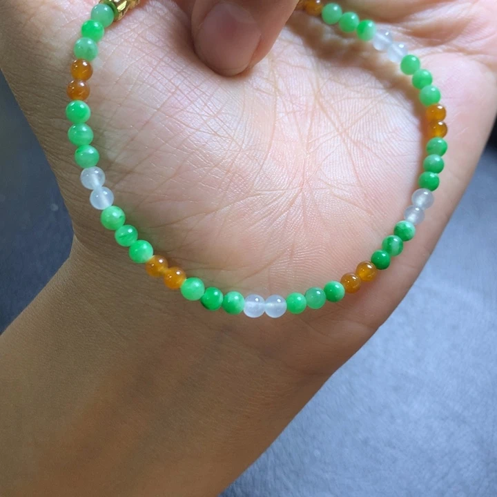 定制翡翠未镶嵌翡翠珠串卡3.8不退不换