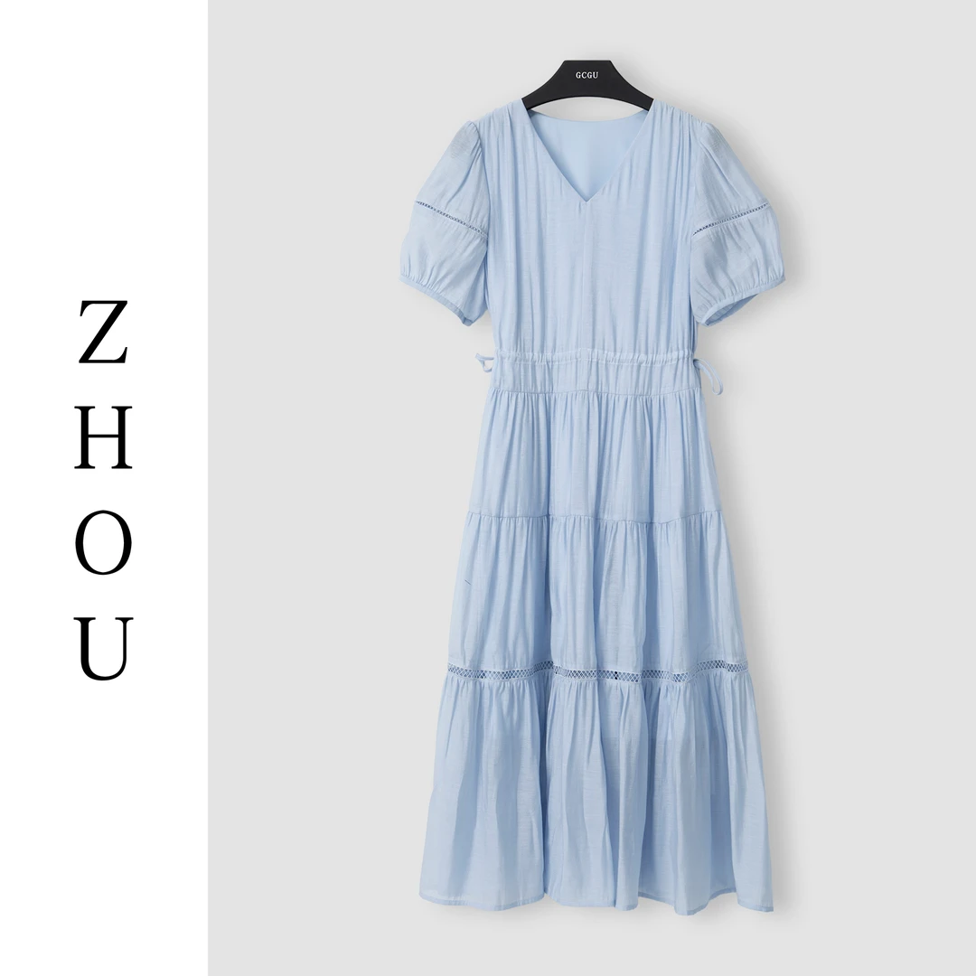 （周哥甄选）蓝色连衣裙-22540