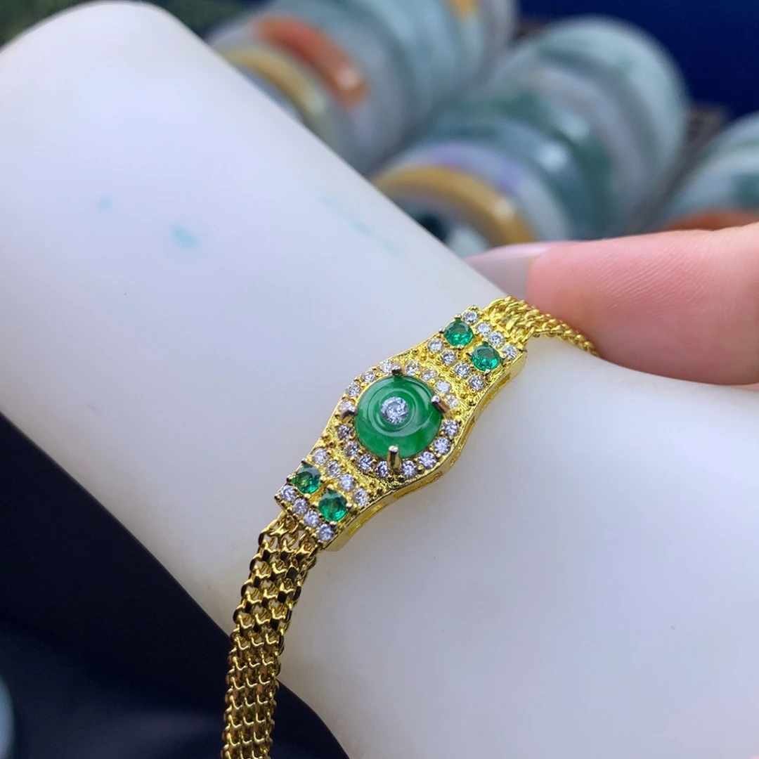 翡翠未镶嵌挂件手链