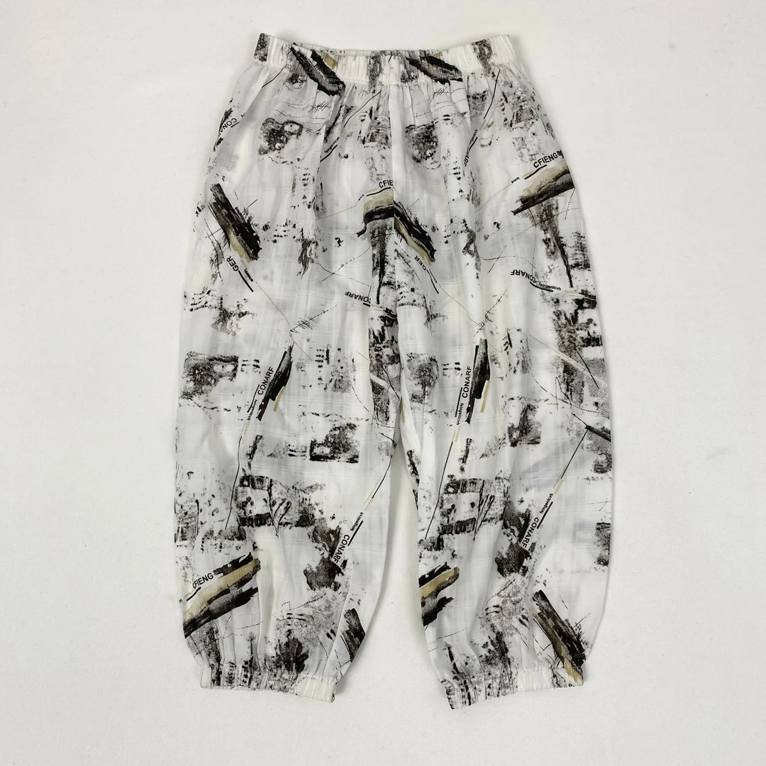 【轻薄防蚊裤】夏款水墨印花梭织长裤8223812