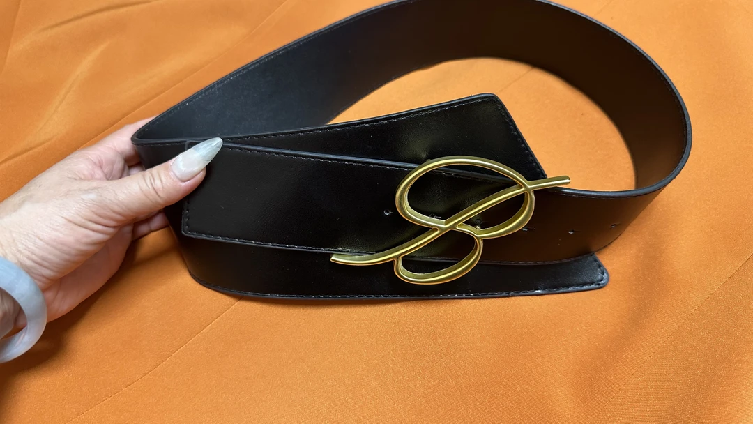 时尚女士复古定制腰封腰带黑色百搭风衣和裙子通用腰带25587