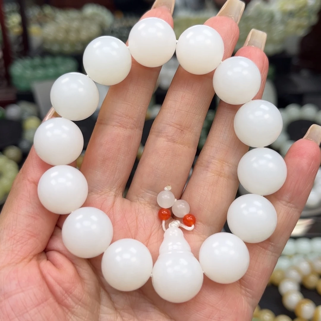 和田玉手串未镶嵌超*哥