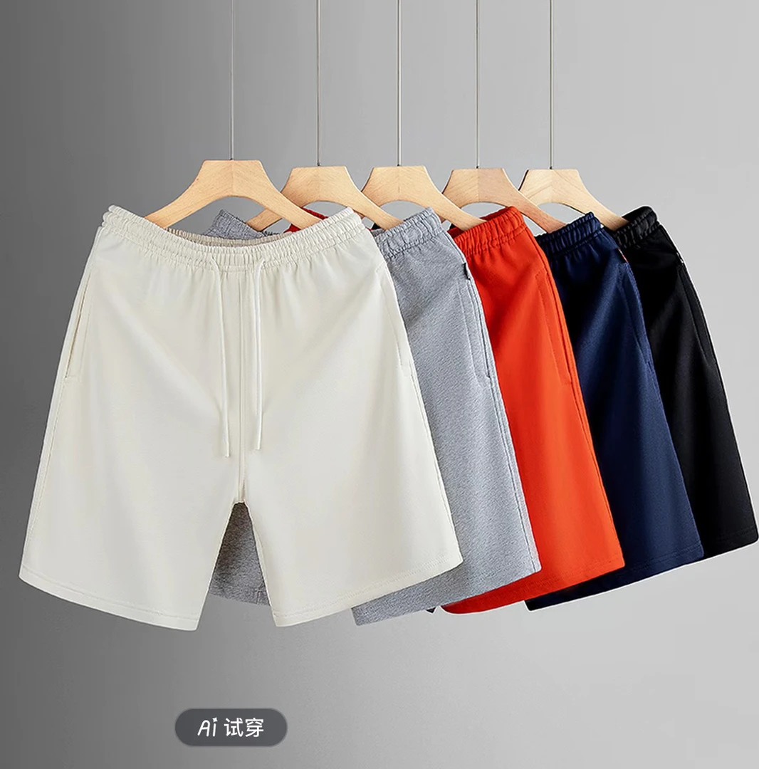 夏季宽松透气大码男士短裤夏季运动休闲透气青年舒适纯色加大