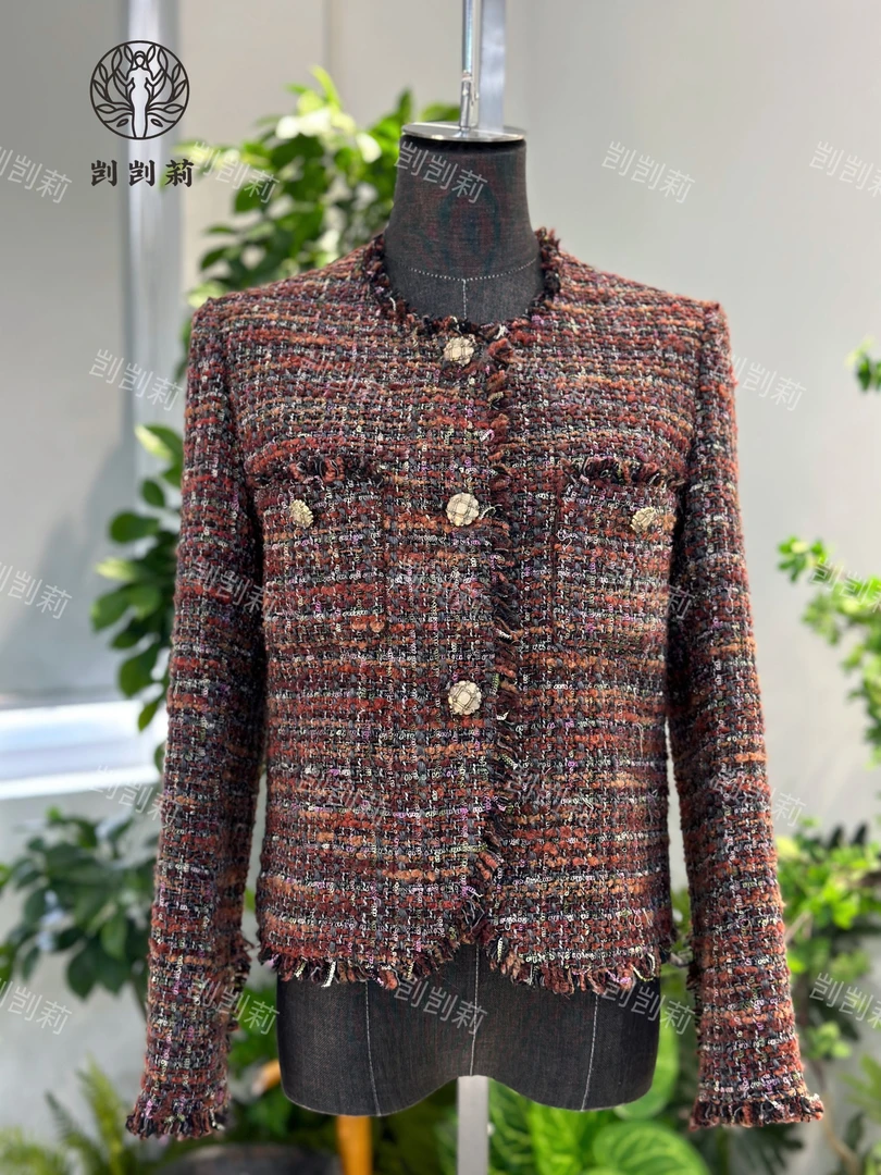 剀剀莉 早春新款（琥珀）枫叶红色圆领修身显瘦显白外套10-25度2.0