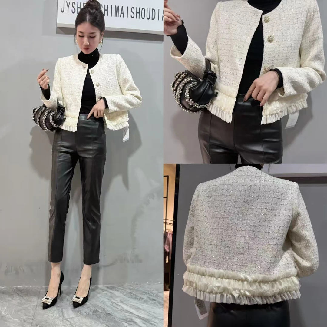 【俊英】2025秋季小香风短外套女高级感时尚气质名媛洋气圆领上衣女