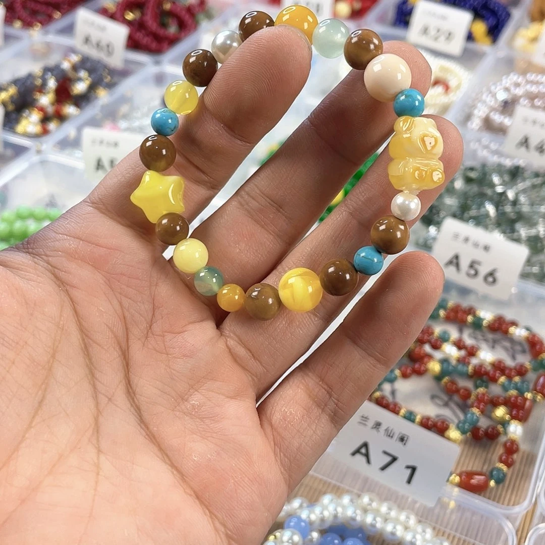 檀香木手串银S925镀金镶嵌