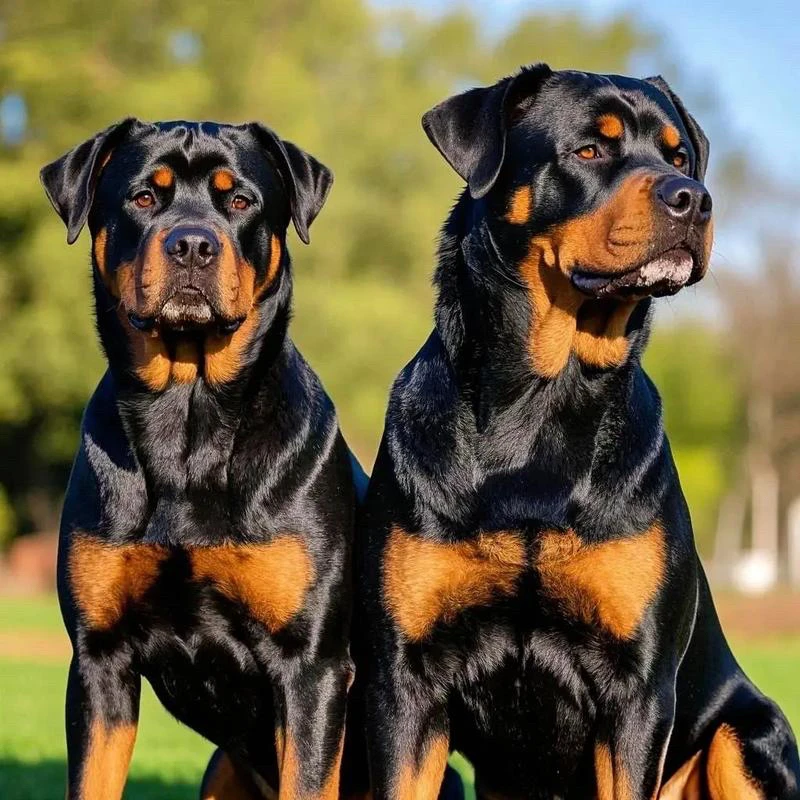 罗威纳护卫犬忠诚护主智商高易训练身体素质强出色的护卫能力