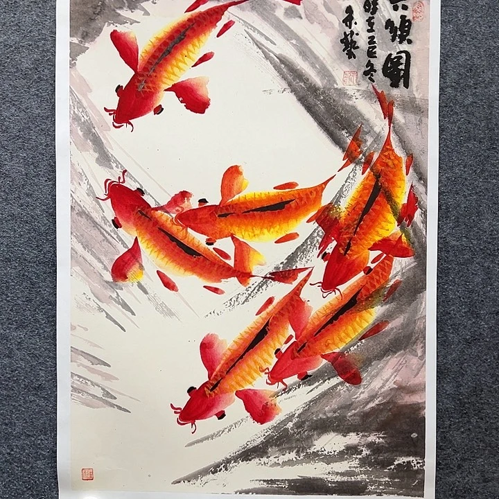 国画知鱼之乐纯手绘