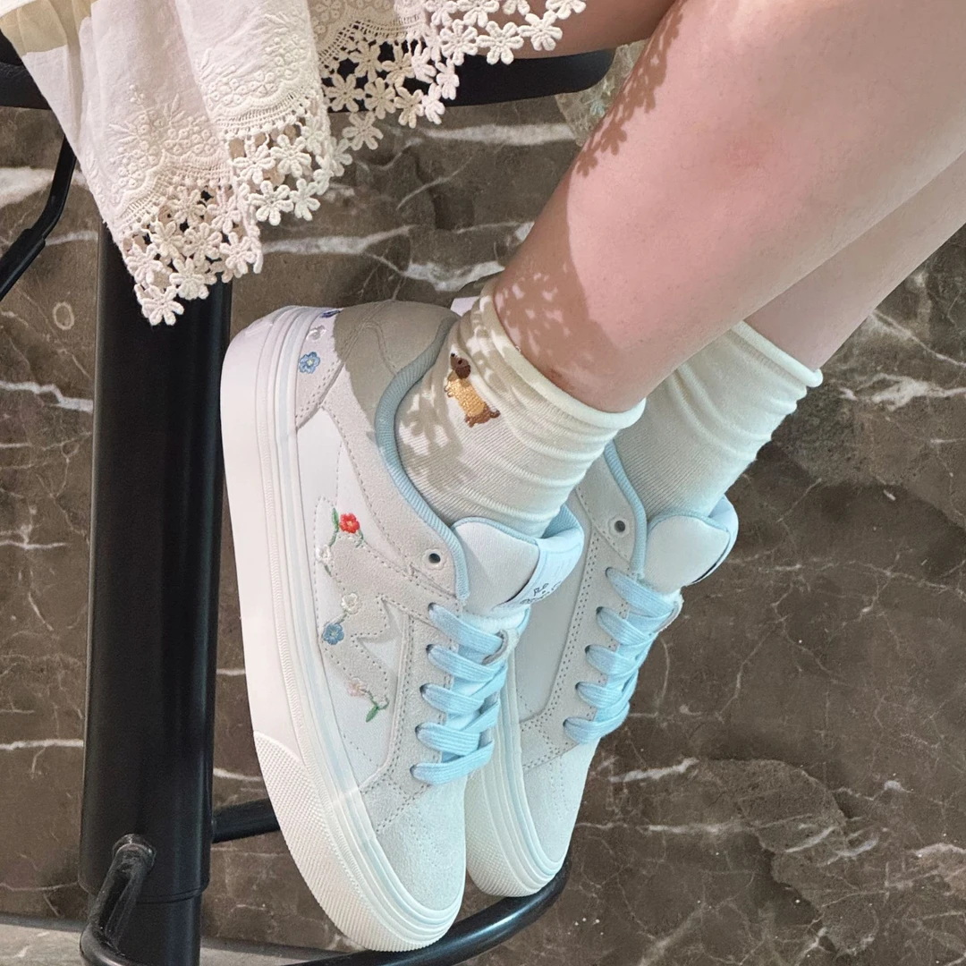 顽刻ollieskate夏之花配色校园风情侣W系列运动低帮休闲美式板鞋