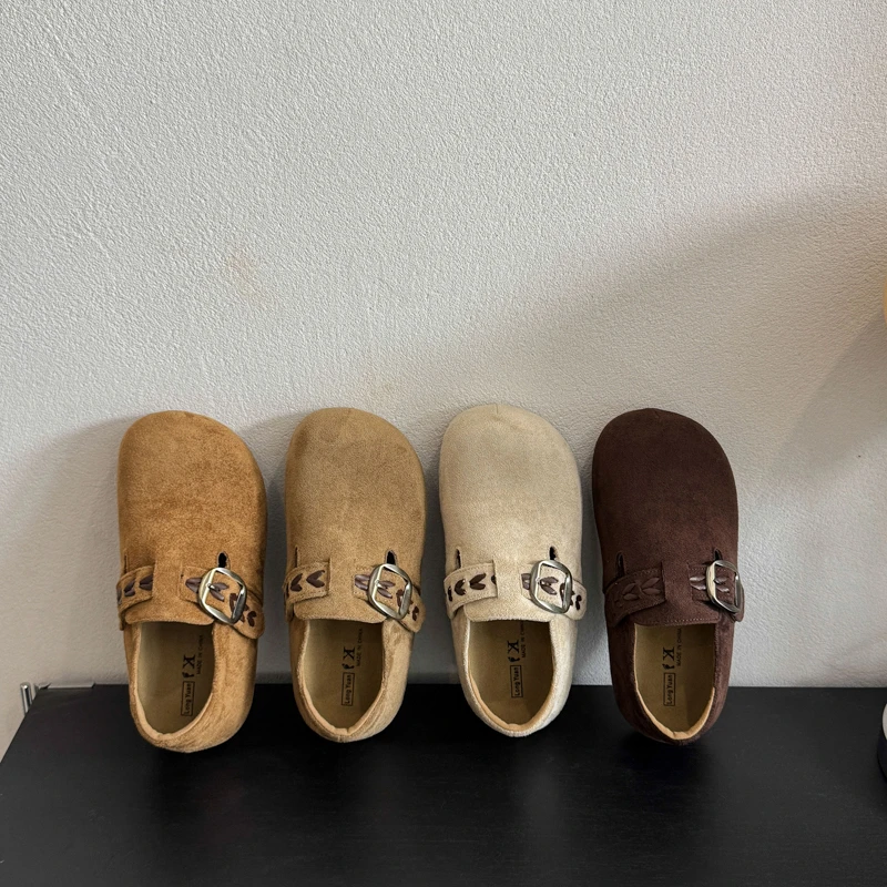 厚底内增高全包勃肯鞋女鞋子2025新款秋一脚蹬博肯单鞋豆豆鞋