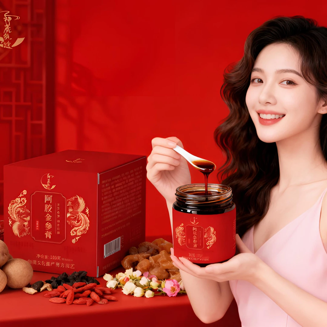 【神鹿轨迹】阿胶金参燕窝补雪莲血真蒸古法工艺