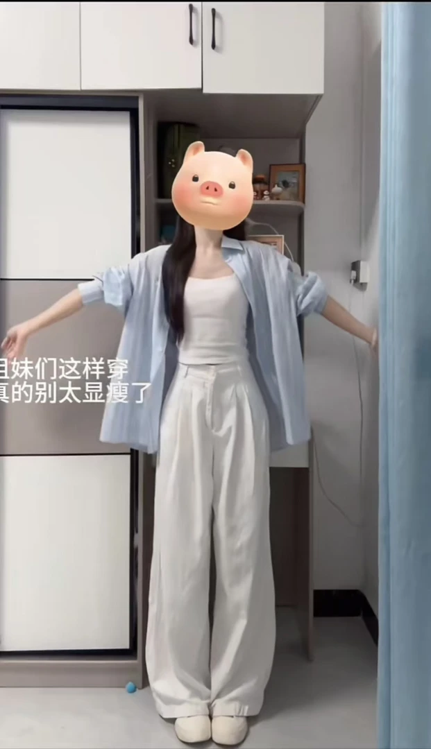 三件套装女春新款纯欲风蓝色毛衣针织开衫内搭背心高腰显瘦阔腿裤