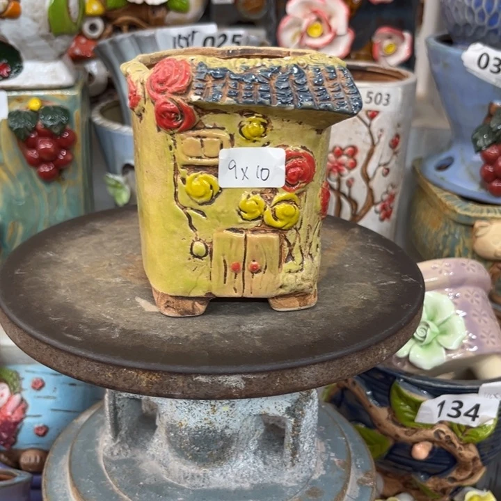 紫砂花盆粗陶材质多肉花盆