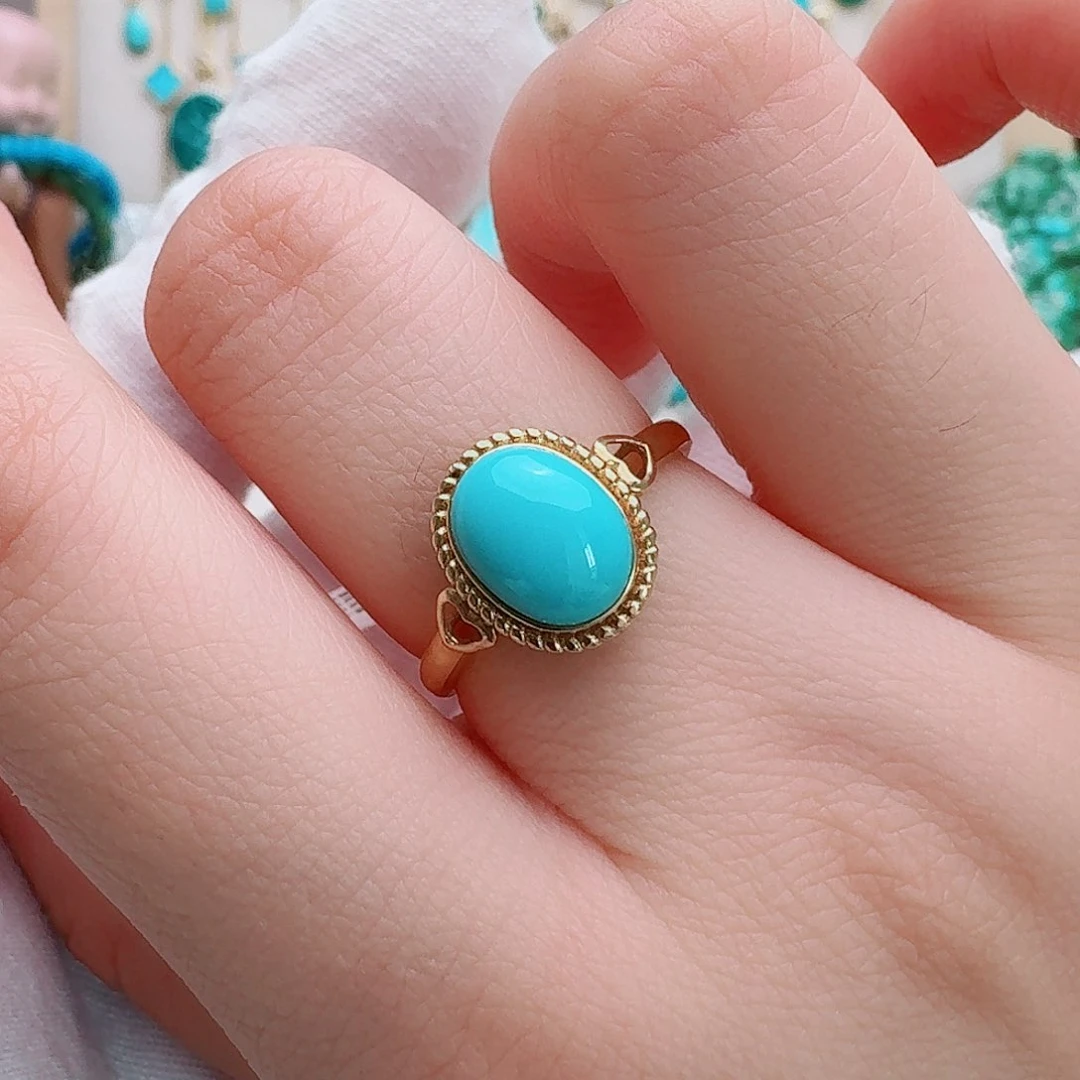 绿松石18K金镶嵌戒指
