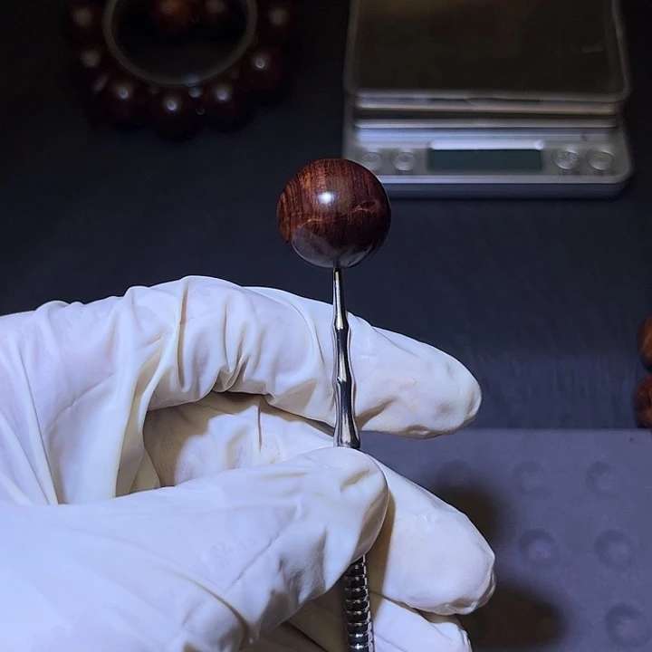 黄花梨/降香黄檀手串/手链海南黄花梨老料紫油梨水波黑线