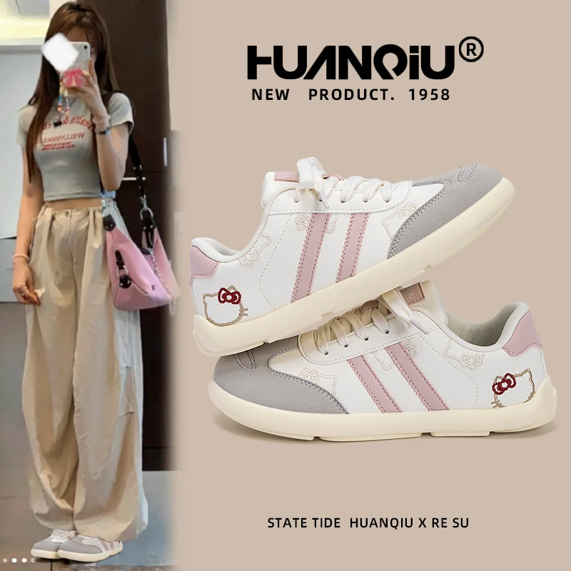 环球女士休闲鞋新款小白鞋2025秋季百搭德训鞋潮鞋经典百搭鞋子女